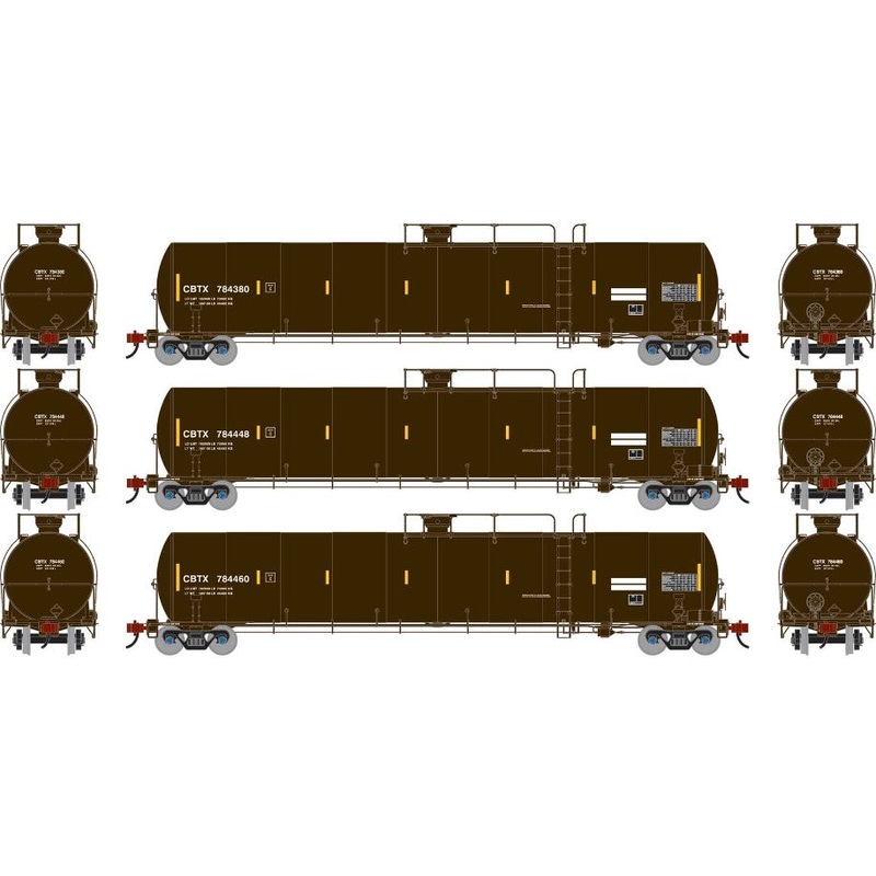 HO UTC 33K LPG Tank Car- Late, CBTX #784380/784448/784460 (3)