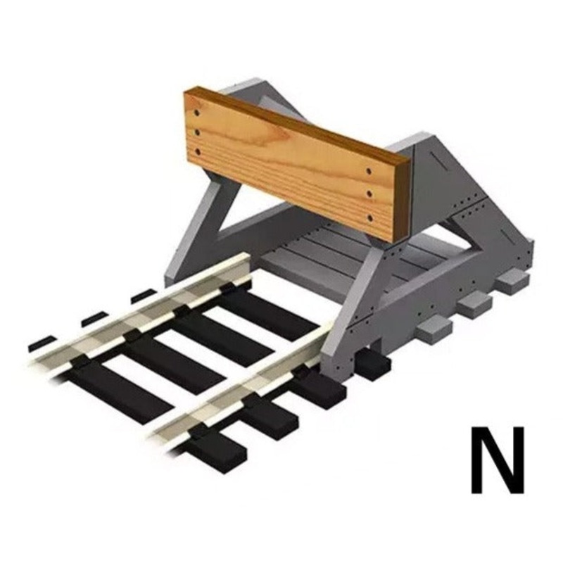 2 X N Scale Buffer Stop w/Wooden Bumper
