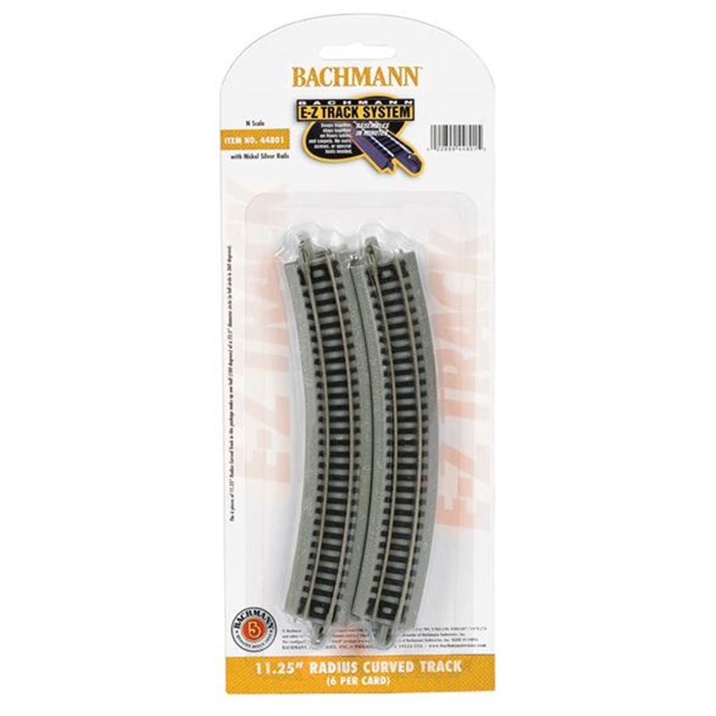 Bachmann E-Z Track 44801 11 Radius Curved Track (6/Card)