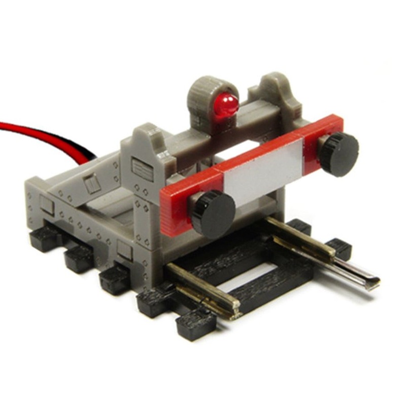 HO/OO Scale Buffer Stop w/Light (DC, DCC, Wired) Color Grey