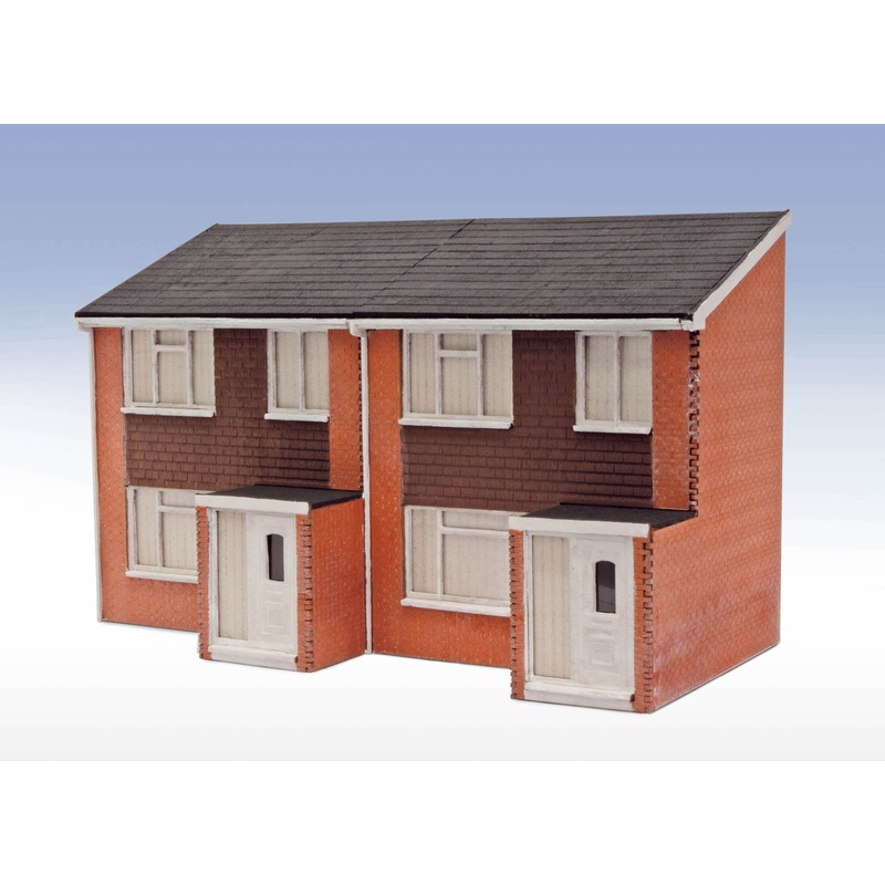 Lineside OO/HO 1960s Semi-Det House Fronts – Laser Cut Kit