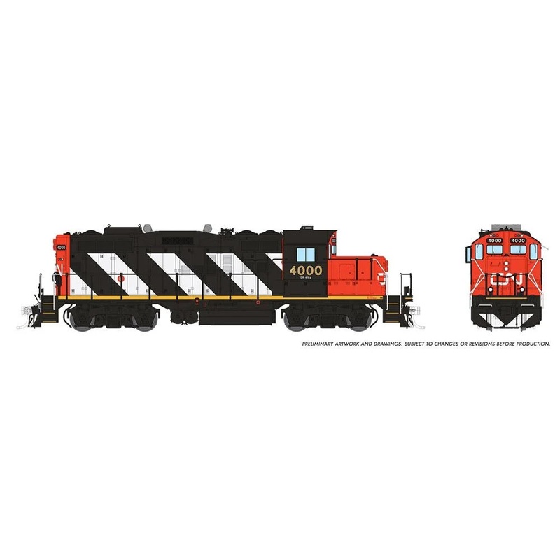 HO GP9rm (DC/Silent): CN – Stripes: #4000