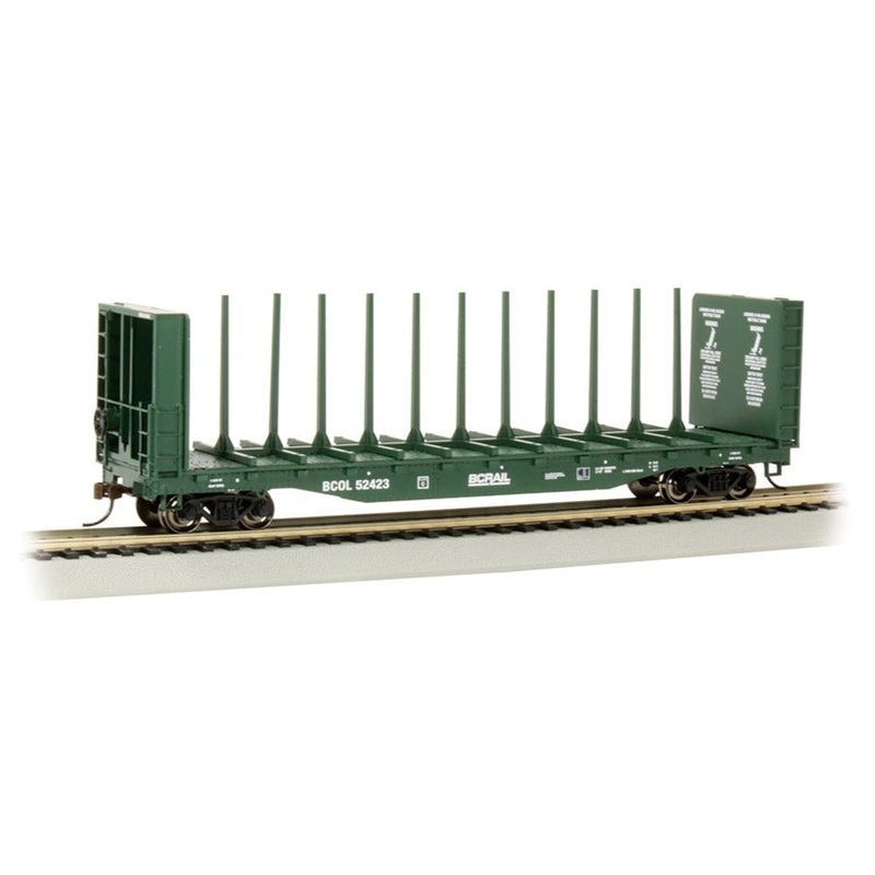 52′ Centre-Beam Flatcar with Bulkheads – BC Rail #52423