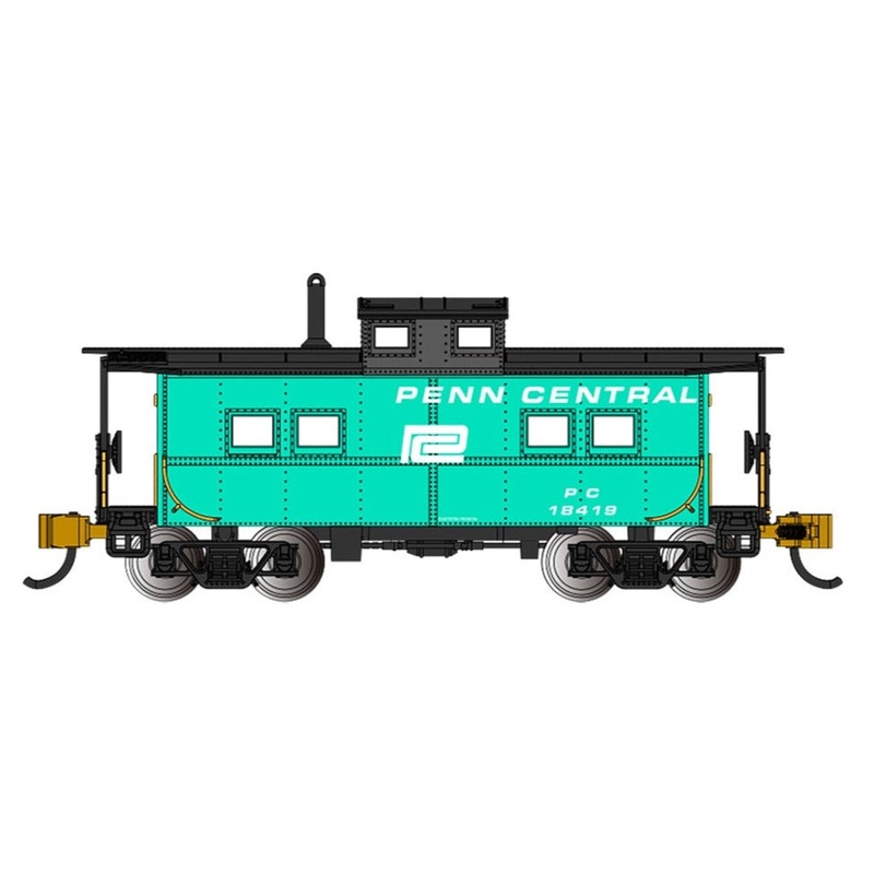 Northeast Steel Caboose – Penn Central-Jade Grn With Blk Roof