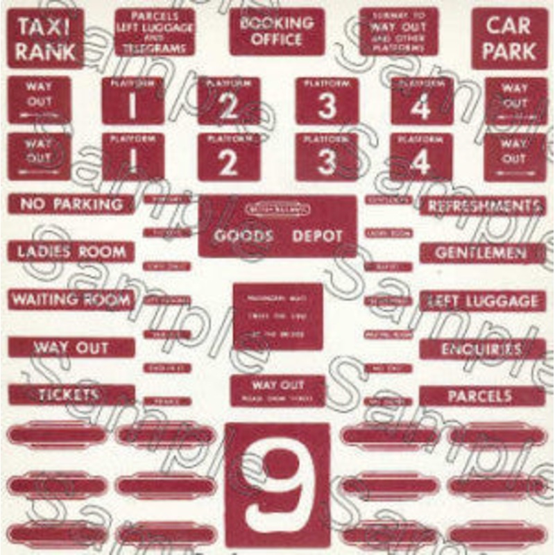 O Gauge BR (London Midland Region) Station Signs