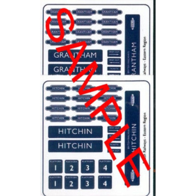 OO Gauge BR (Eastern Region) Hitchen & Grantham Station Signs