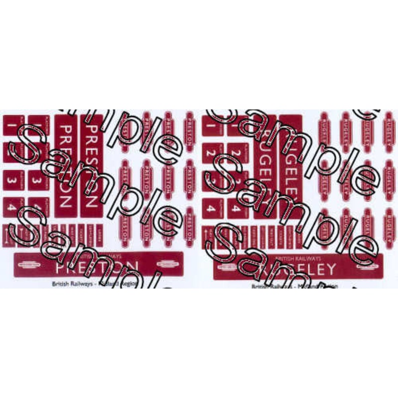 OO Gauge BR (Midland Region) Preston & Rugeley Station Signs