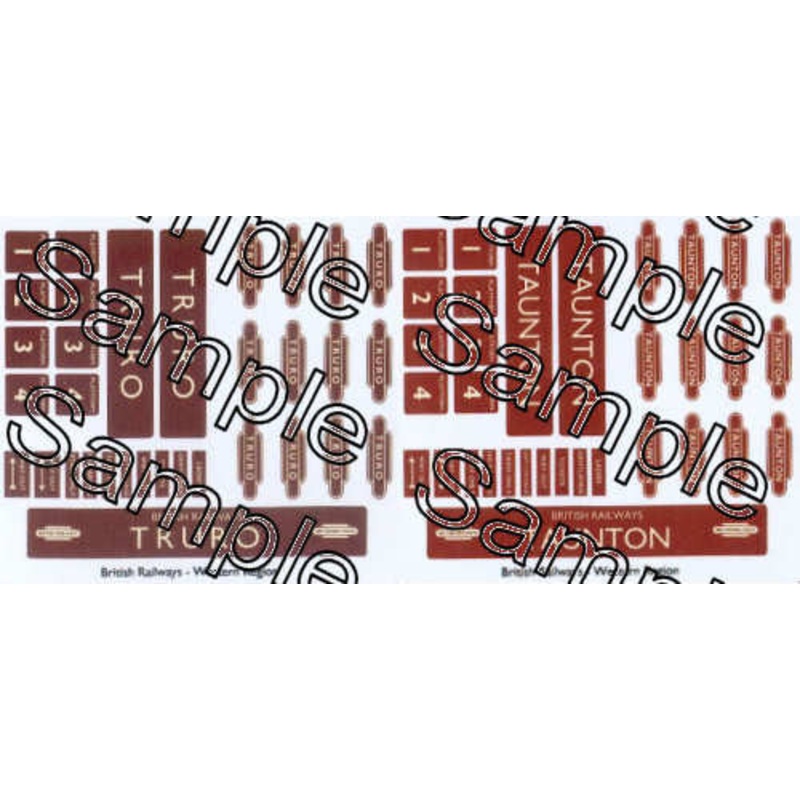 OO Gauge BR (Western Region) Truro & Taunton Station Signs