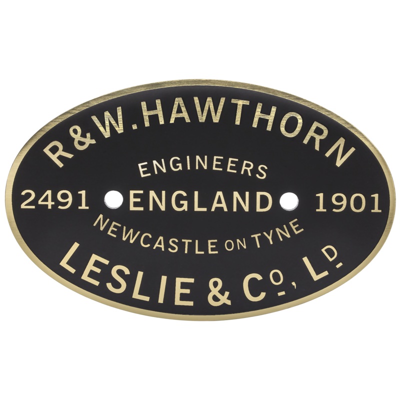 Hawthorn Leslie Worksplate Full Size Replica  2491 Henry
