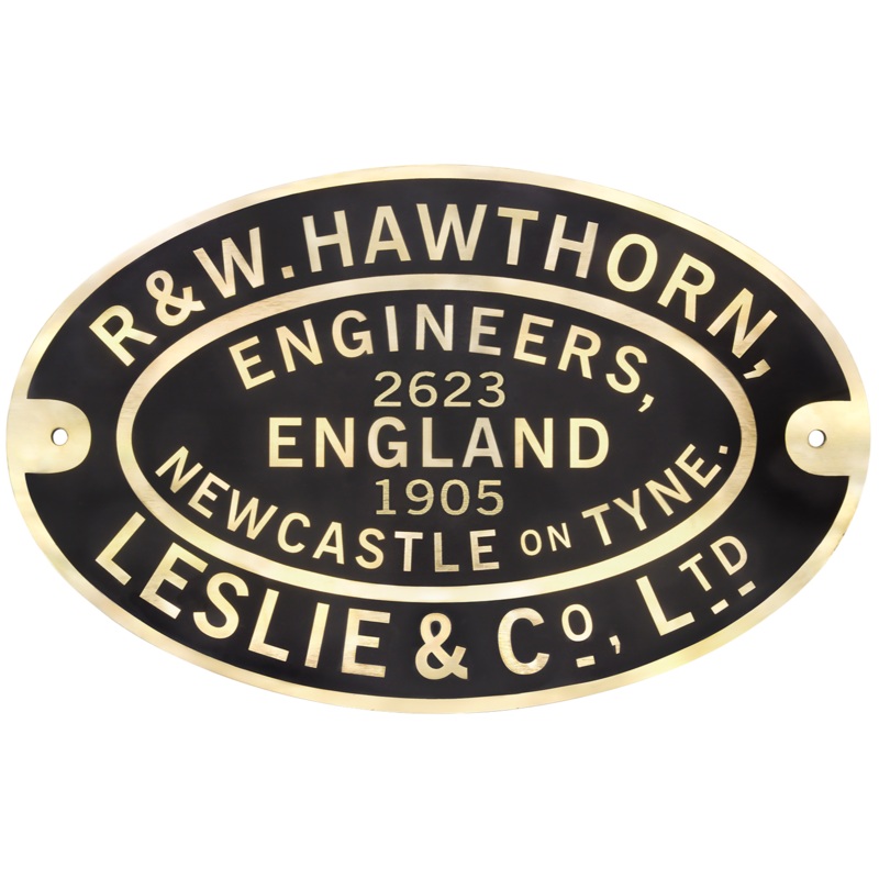 Hawthorn Leslie Worksplate Full Size Replica  2623 Spider