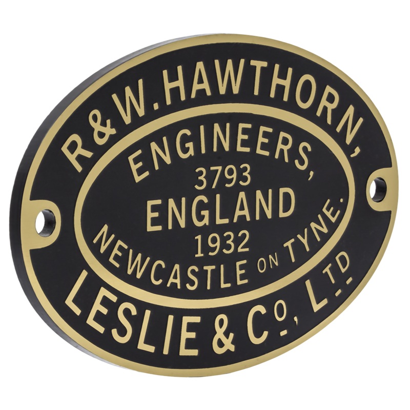 Hawthorn Leslie Worksplate Third Size Replica  3793 Faraday