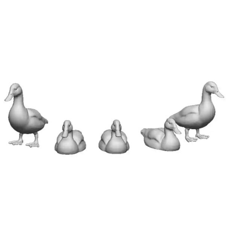 N Gauge Pets, Wildlife & Livestock Ducks – Pack of 10