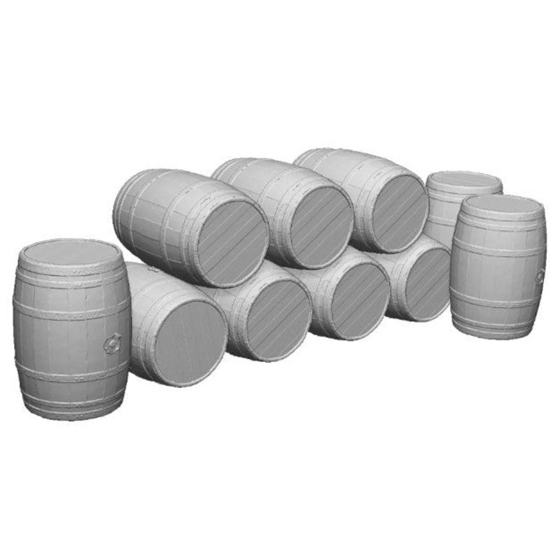 N Gauge Work and Industry Platform Accessories – Barrels – Pack of 10