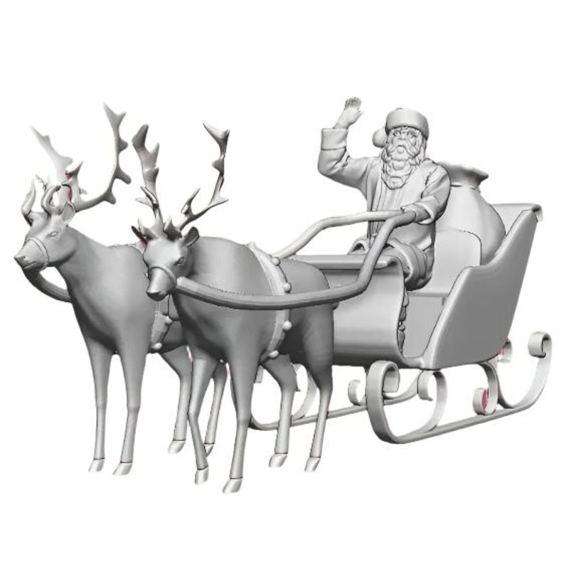 OO Gauge Santa in his Christmas Sleigh