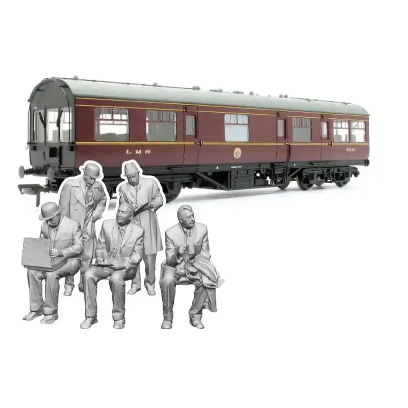 O Gauge Loco Specific Crew – Heljan LMS/BR 50ft Inspection Saloon Figure Pack
