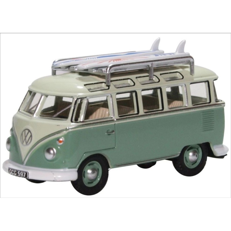 VW T1 Samba Bus/Surfboards Turquoise/Blue White