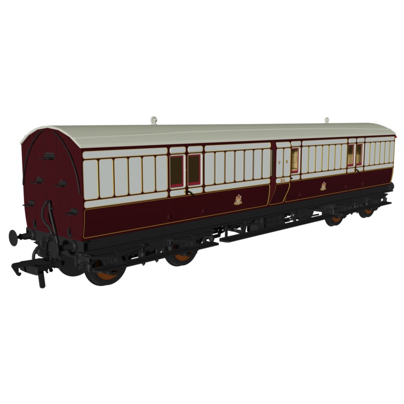 Evolution 48 Caledonian Railway Purple Madder and White Full brake No.34