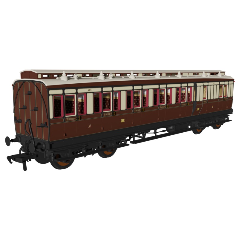 Evolution 48 Great Western Railway Chocolate and Cream (Early Monogram) Brake third No.323