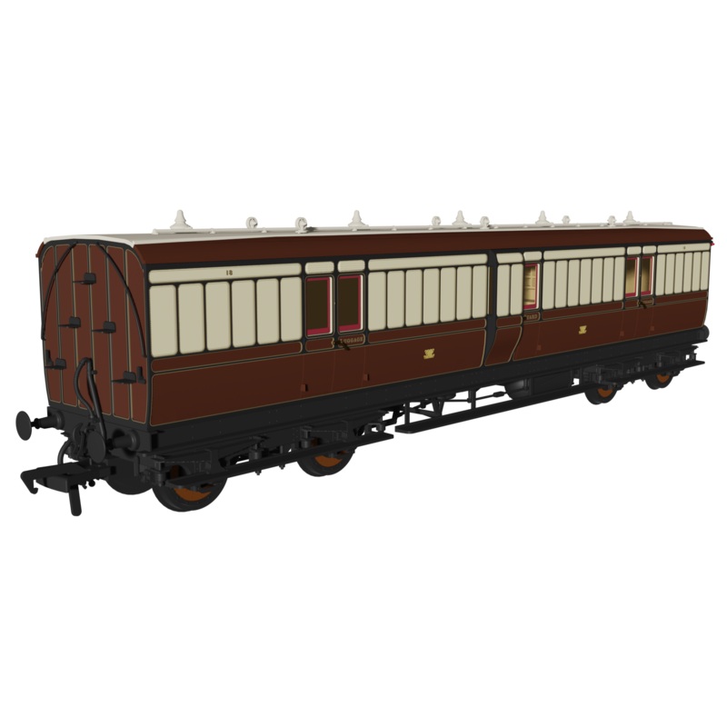 Evolution 48 Great Western Railway Chocolate and Cream (Early Monogram) Full brake No.18