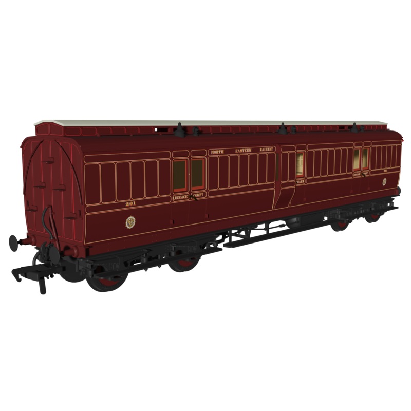 Evolution 48 North Eastern Railway Crimson Lake Full brake No.291