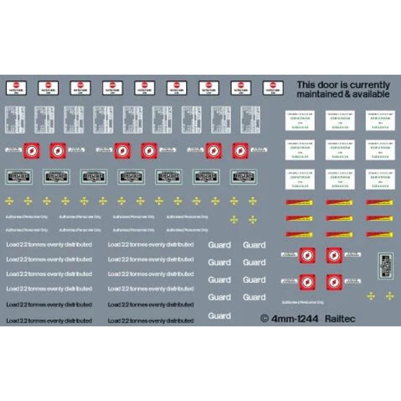 Class 43 HST power Car Detail Waterslide Decals