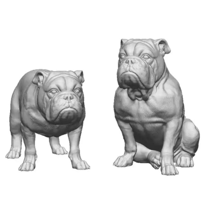 OO Gauge – Pets, Wildlife & Livestock – English Bulldogs x2