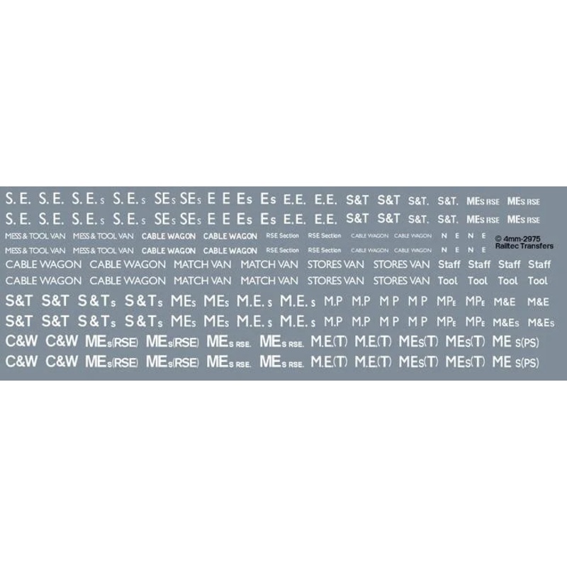 Service & Departmental / RSE / S&T / PS: White Waterslide Decals