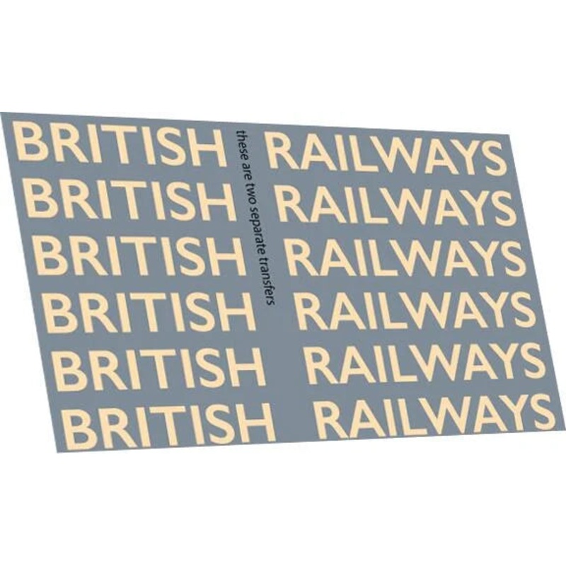 British Railways 12 Text Branding: Steam Locos Waterslide Decals