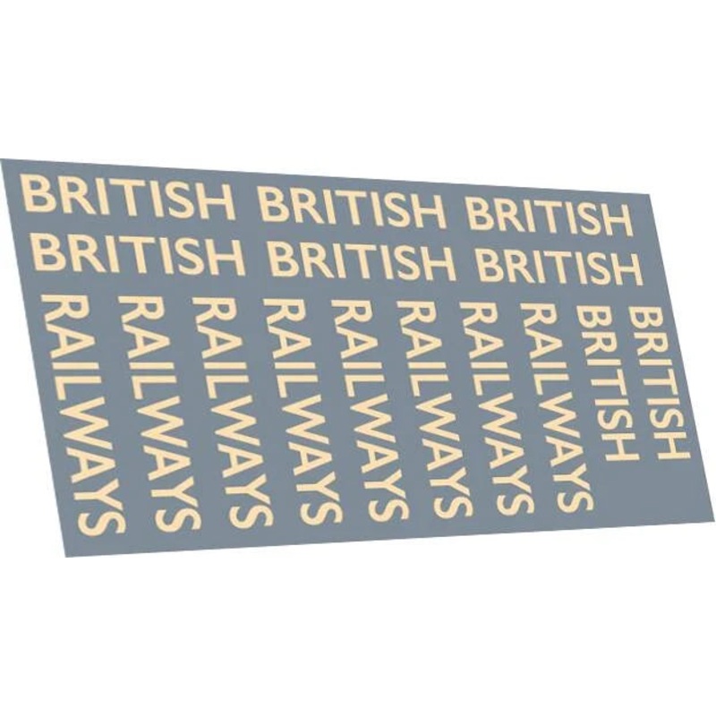 British Railways 9 Text Branding: Steam Locos Waterslide Decals