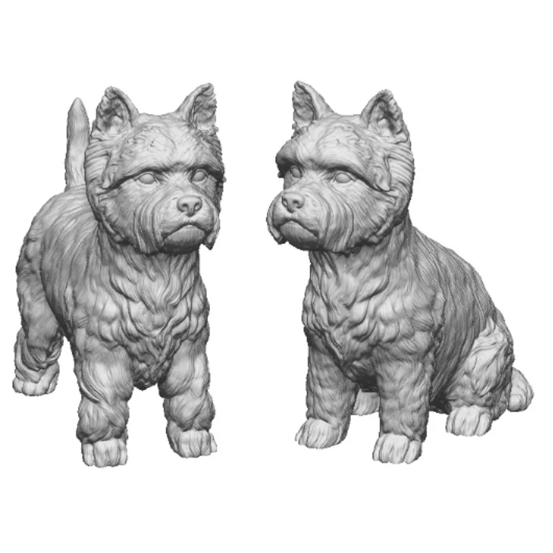 N Gauge – Pets, Wildlife & Livestock – West Highland Terriers x2