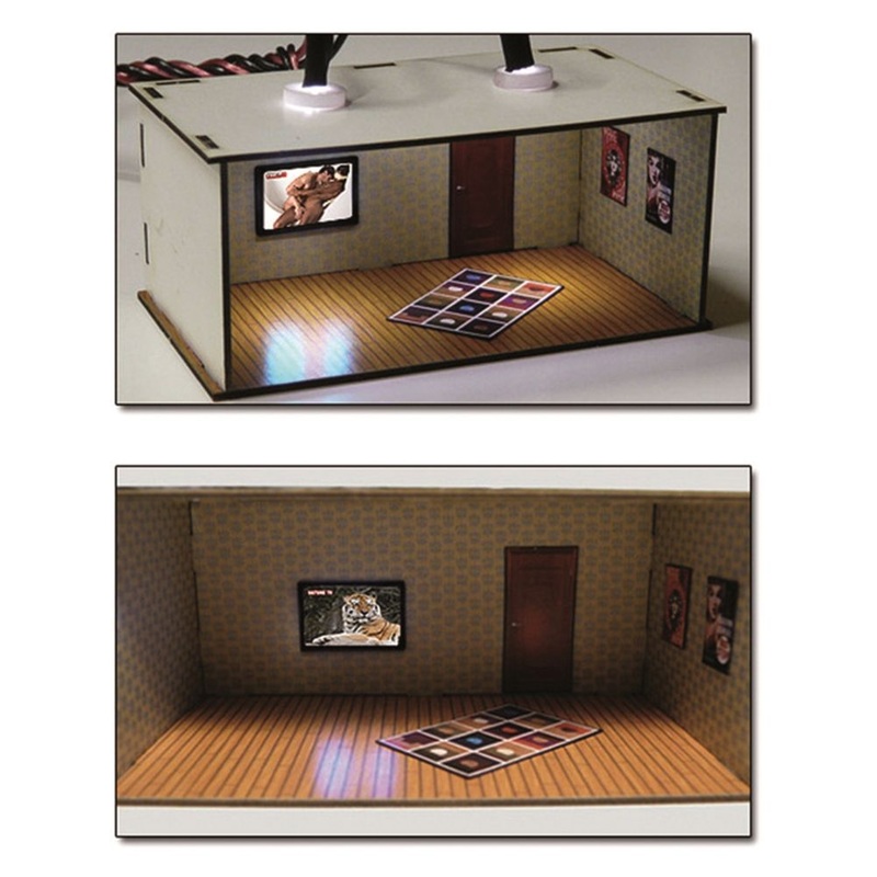 2 pcs Illuminated Rooms w/flat TVs Nature & Erotic (H0/00)