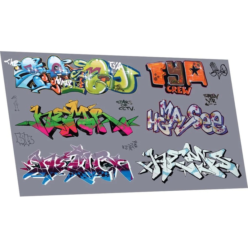 Graffiti: Artistic F (Suits Larger Wagons) Waterslide Decals