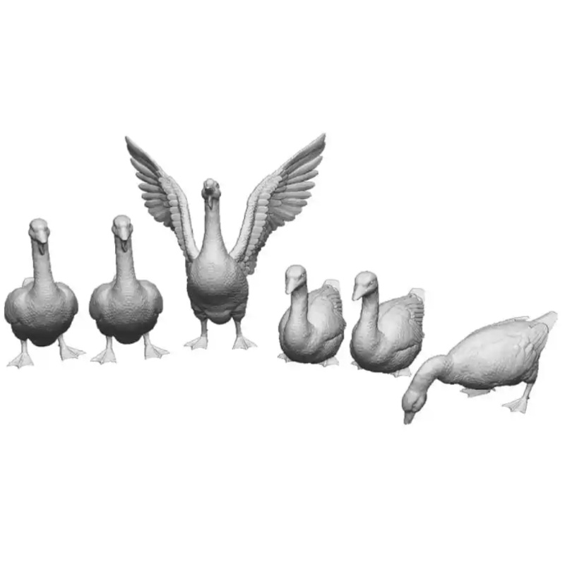 O Gauge – Pets, Wildlife & Livestock – Geese x6