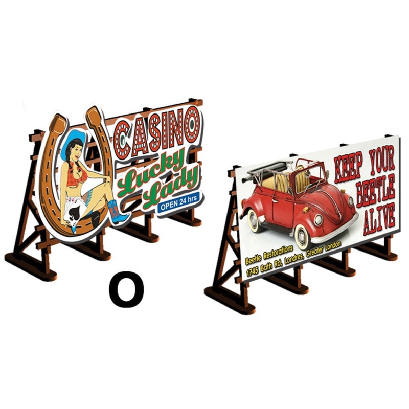 O Scale 2 X Billboards No: 1 Lucky Lady + Beetle