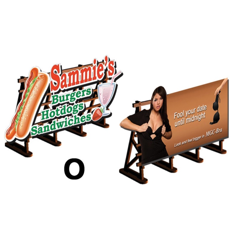 O Scale 2 X Billboards No: 2 Magic Bra + Sammies