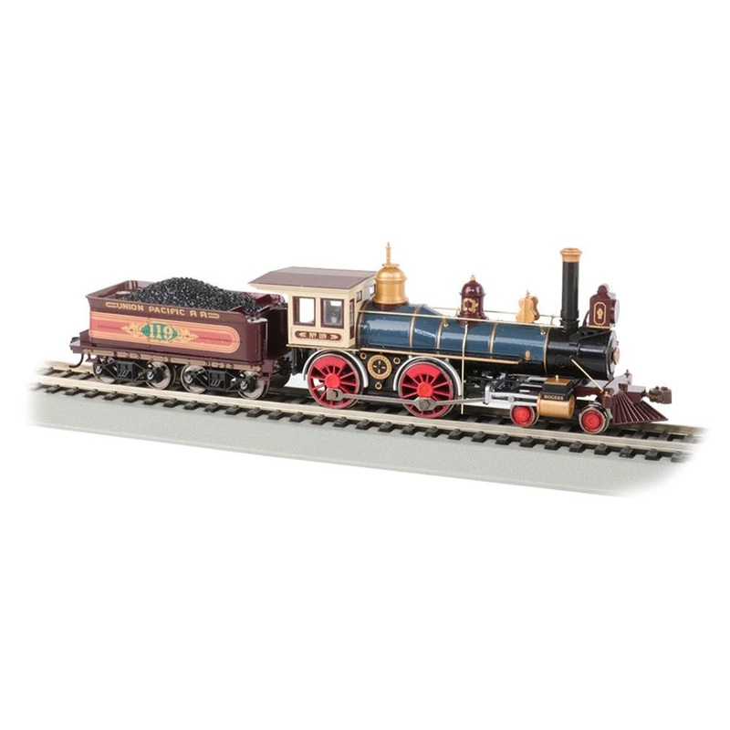 4-4-0 American – Union Pacific #119 Steam Locomotive with Coal Load – DCC Sound