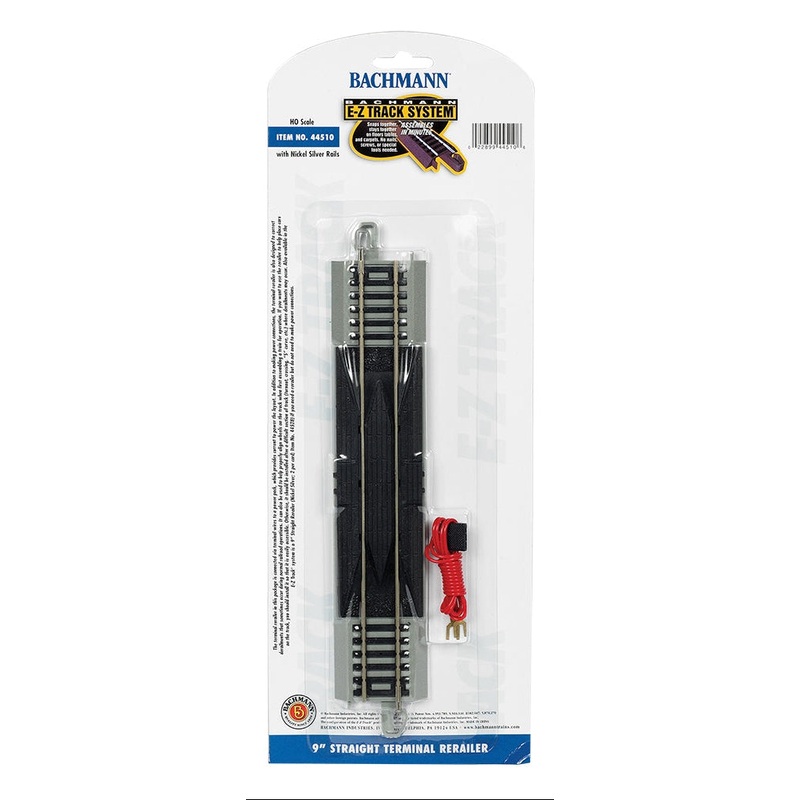 9′ Straight Terminal Rerailer with Wire (1/Card)