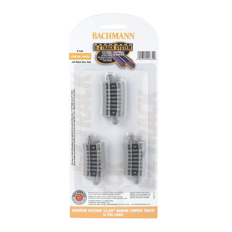 Quarter Section 12.50” Radius Curved Track (6/Card)