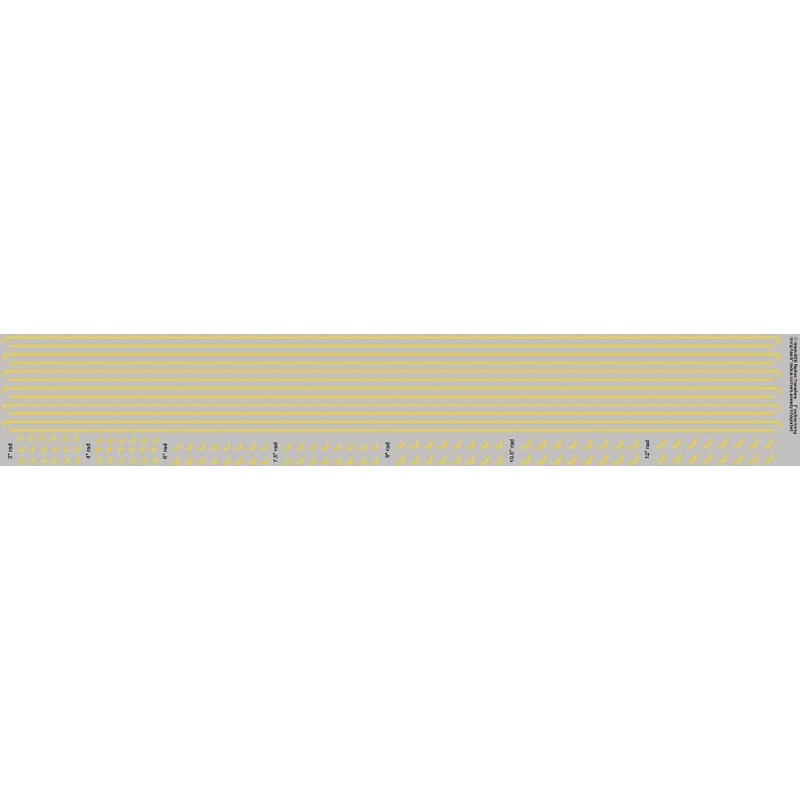 1 yellow lining (0.33mm thick) OO Gauge Waterslide Decal