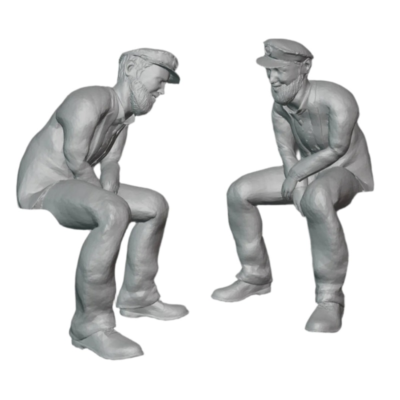 ‘Harbottle’ (Moore Marriott) Model Railway Figure – Oh Mr Porter – Sitting