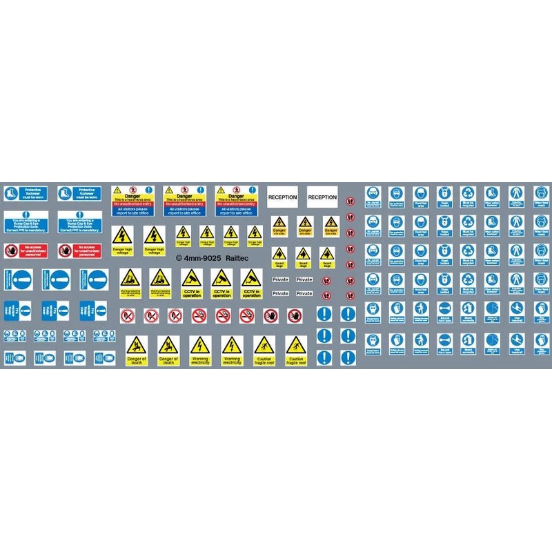 Health & Safety Notices, Warnings, Site Entrance Signs OO Gauge Waterslide Decals