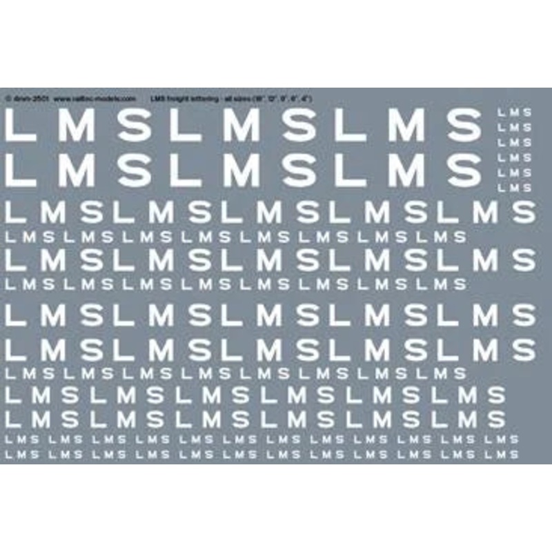 LMS freight branding (18, 12, 9, 6, 4) OO Gauge Waterslide Decals