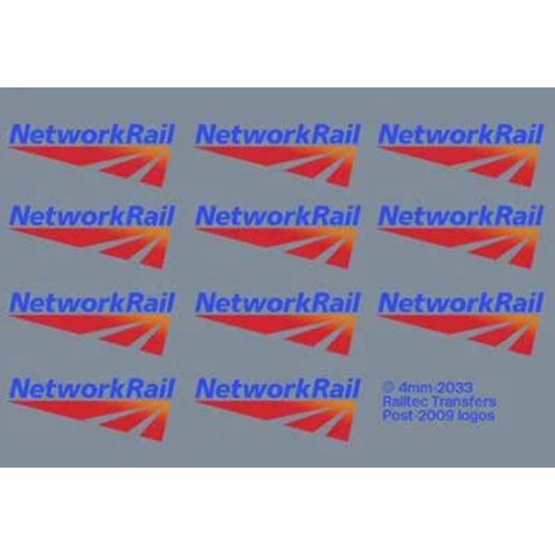 Network Rail logos: Post 2009 (small standard size) OO Gauge Waterslide Decal