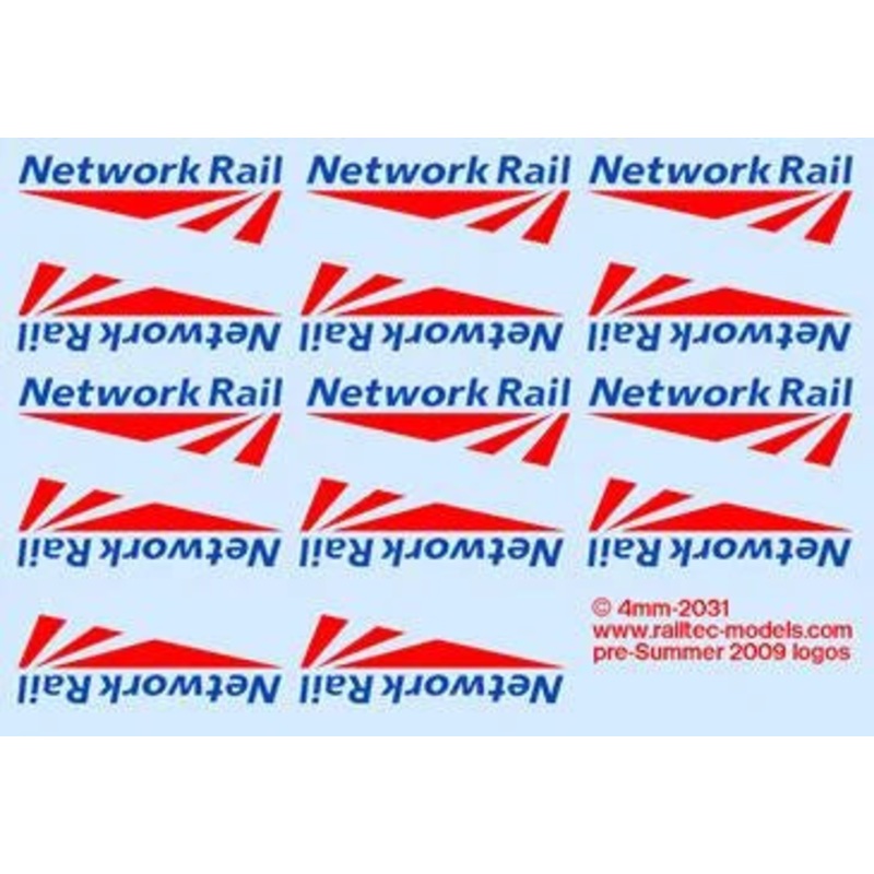 Network Rail Logos: Pre 2009 OO Gauge Waterslide Decals