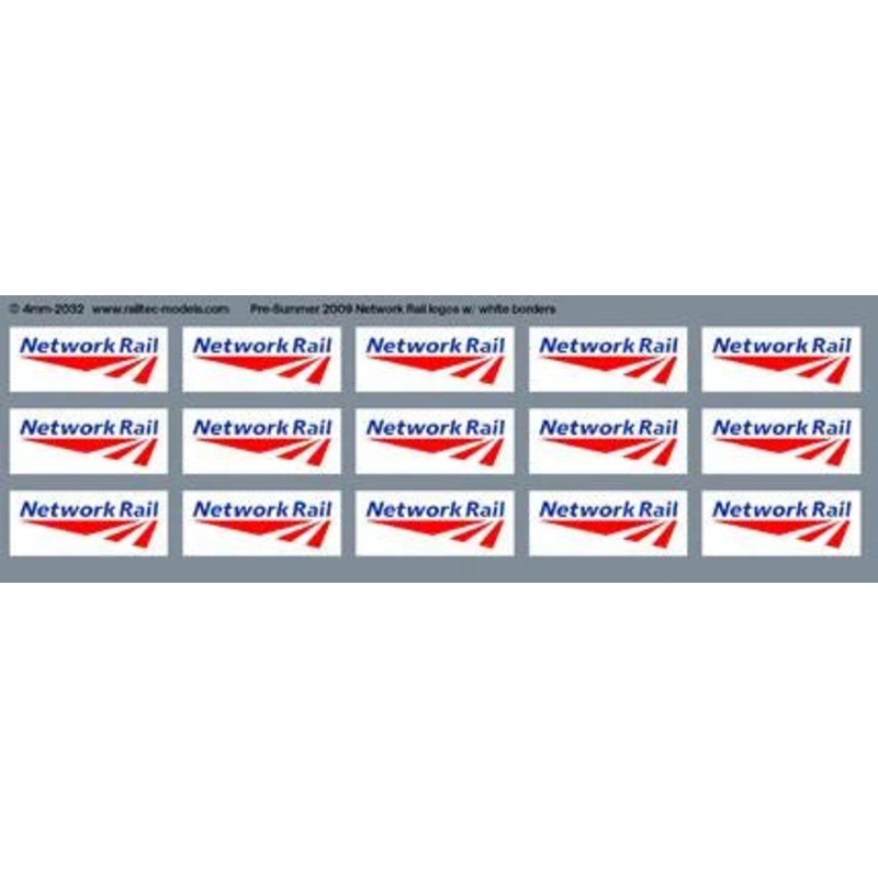Network Rail logos – White Border (for MPV etc) OO Gauge Waterslide Decals