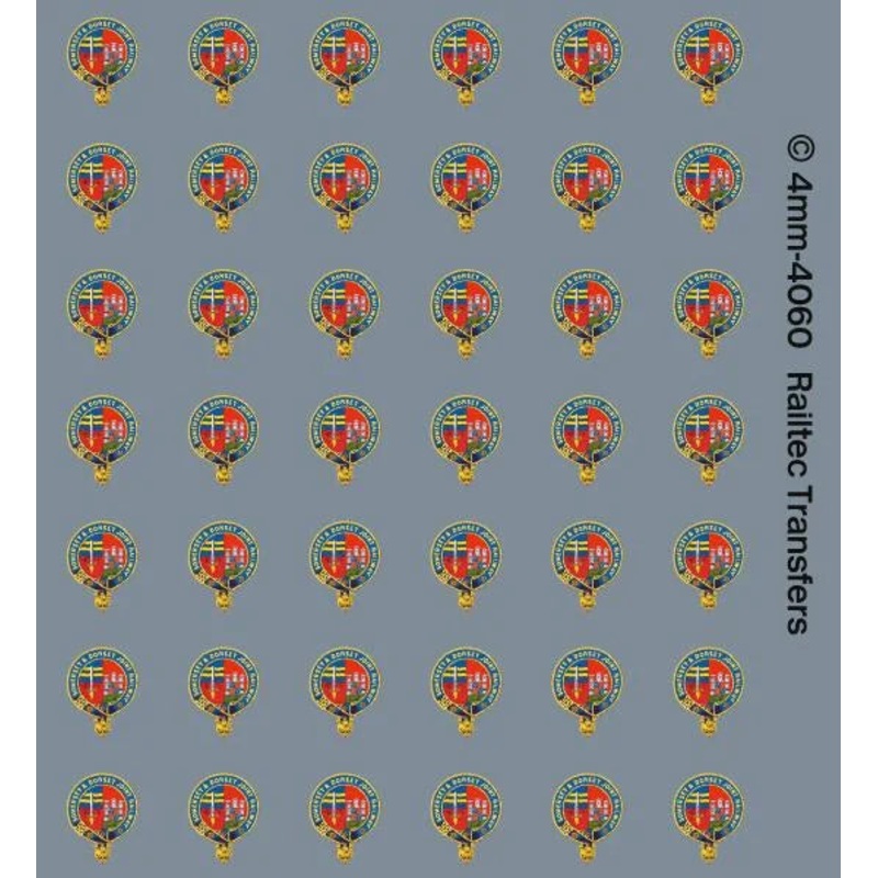 S&DJR Somerset & Dorset Crests OO Gauge Waterslide Decals