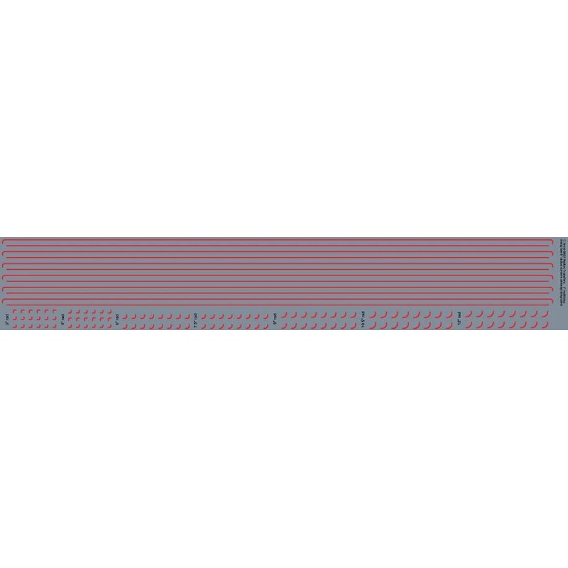 1 red lining (0.33mm thick) OO Gauge Waterslide Decals