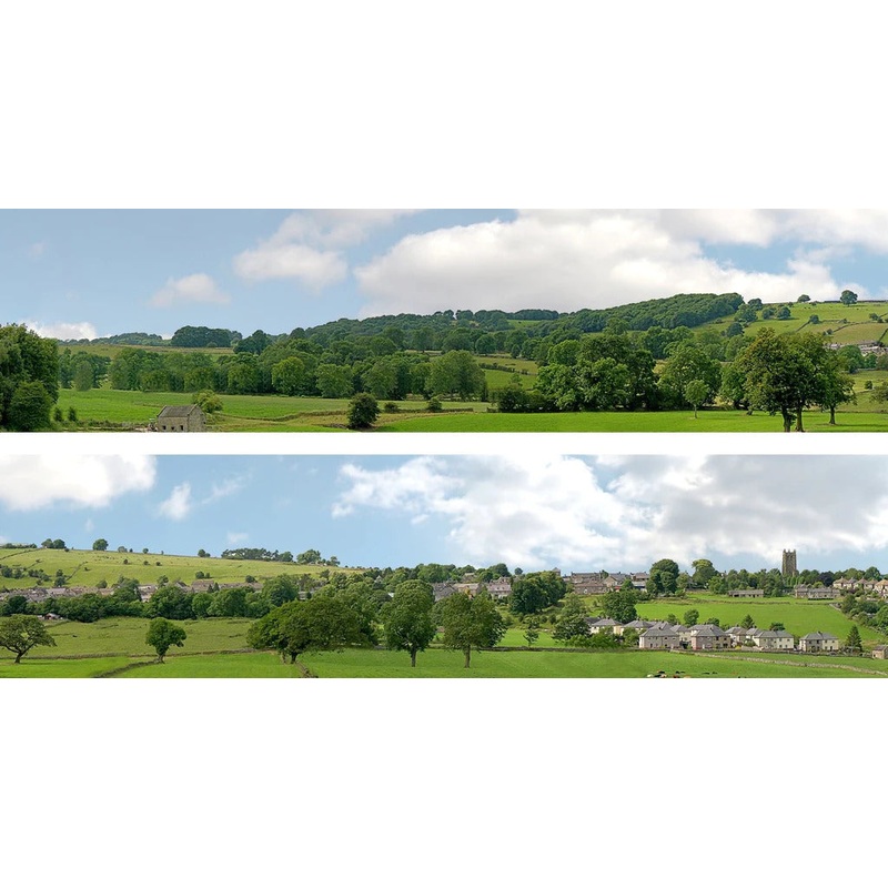 Art Printers Village Long 202B OO Gauge 15 High Backscene