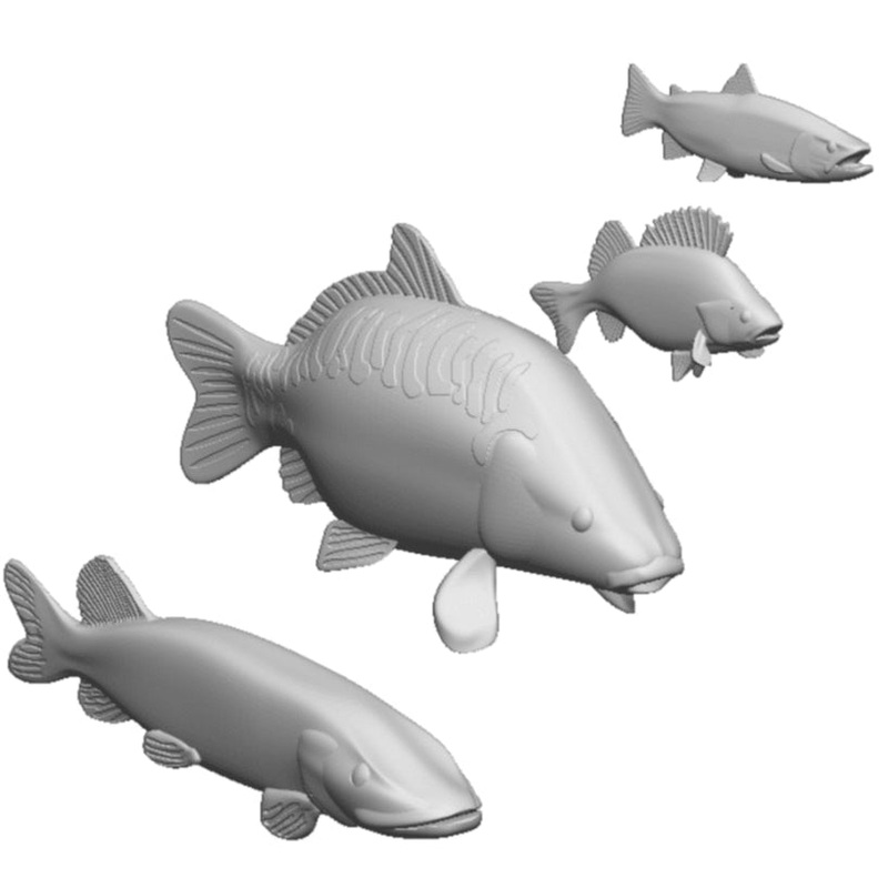 O Gauge – Pets, Wildlife & Livestock – Fresh Water Fish (3x Each)