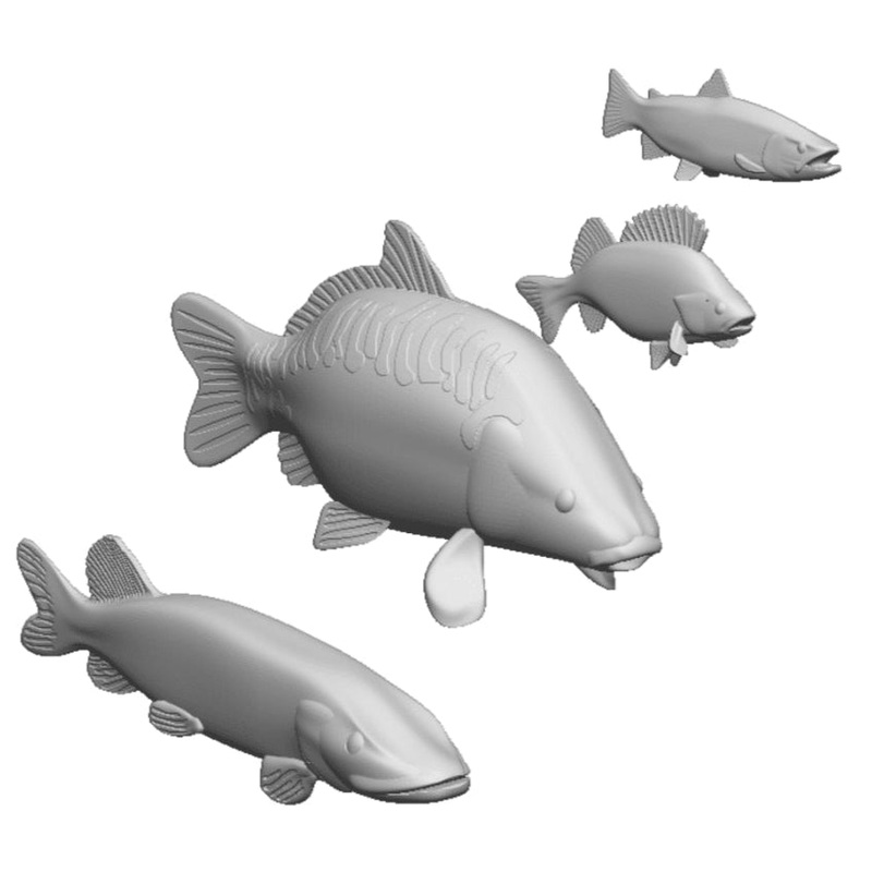 OO Gauge – Pets, Wildlife & Livestock – Fresh Water Fish (3x Each)